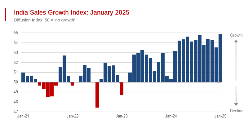 India Sales Growth Index: January 2025